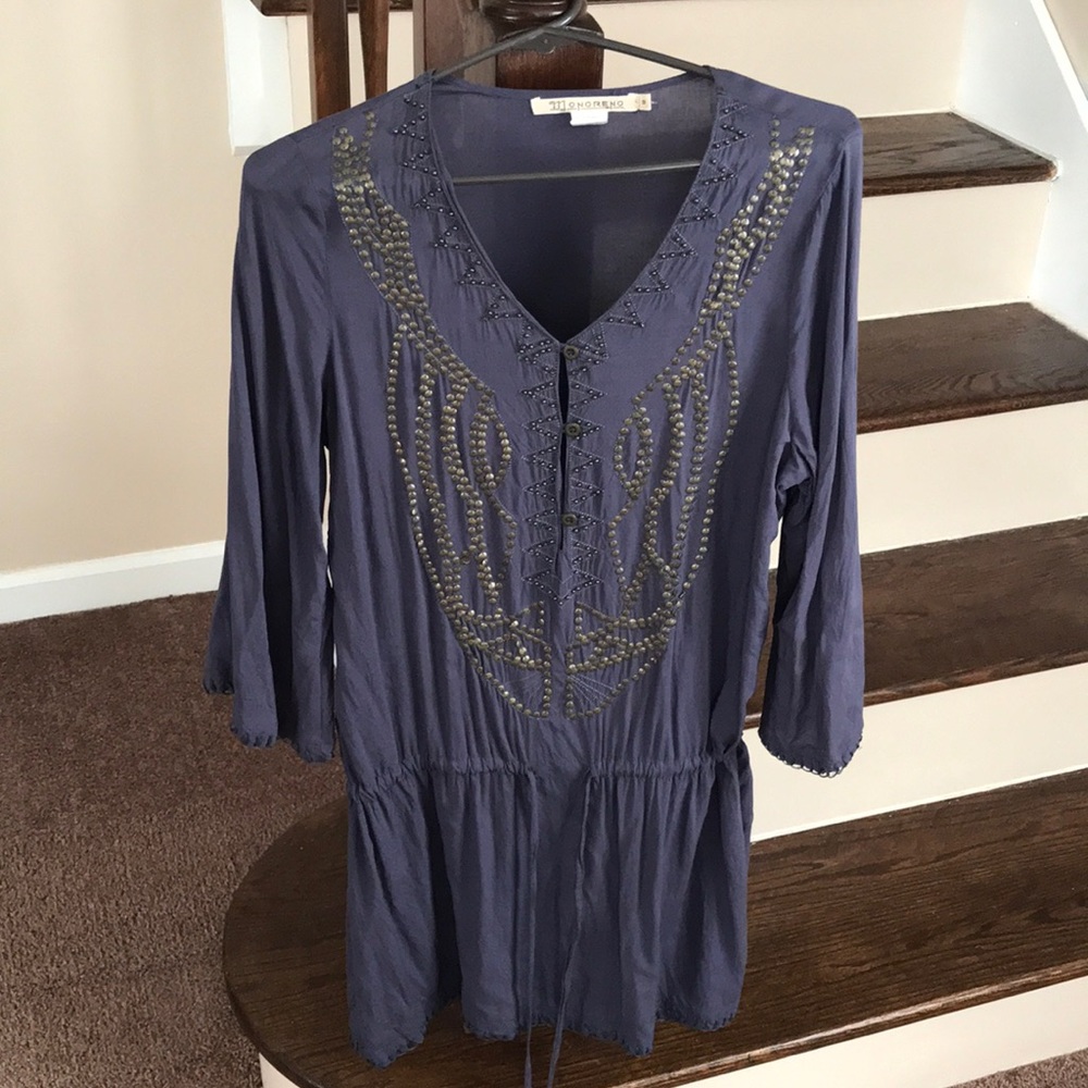 Medium purple and gold boho dress